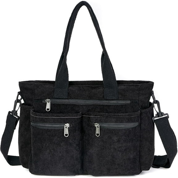 Tote Bag for Women, Corduroy Crossbody Purse, Travel Shoulder Bag, Work Handbag, Everyday Hobo Tote Bag for Schoo