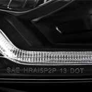 Spec-D Tuning Black Projector Headlights w/LED Turn Signal Light Bar Compatible with 2012-2014 Ford Focus, Left + Right Pair Headlamps Assembly