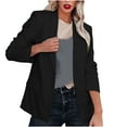 thumbnail image 2 of Antinious Sport Coats for Women Solid Long Sleeve Lapel Business Casual Jacket,Women Winter Sweater Coat,Womens Trench Coat,Black,L, 2 of 5