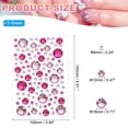 thumbnail image 2 of Uxcell Self-Adhesive Rhinestone Stickers, Face Stones Jewel Stickers Crystal Circle Embellishment Sheet Pink/Red, 2 of 7