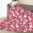 thumbnail image 6 of Honeii French Bulldog And Heart Print Fleece Blanket - Throw Blanket for Bed, Sofa, Couch, Camping, and Travel , Microplush Ultra Soft Warm Blanket-50"x40", 6 of 7