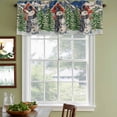 thumbnail image 3 of Christmas Snowman Curtain Valances for Windows, Kitchen Valance Window Treatments Panel 2 Pack, Xmas Tree Snowflake Farmhouse Blue Rod Pocket Short Curtains for Bathroom Bedroom 60 x 18 Inch, 3 of 8