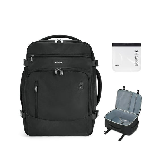 Mochila de viaje ECOHUB Spirit Airlines 30L con puerto USB negra