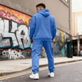 thumbnail image 5 of Zimjoy Sweatsuits for Men Athletic Mens Track Suits 2 Piece Set Casual Winter Sweatshirt and Cargo Sweatpants Set Sherpa Lined Outfits with Pockets, Blue XL, 5 of 7