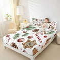 thumbnail image 4 of Homewish Red Candy Cane Full Size Sheets,Chic Christmas Ball Bed Sheets,Happy New Year Sheet Sets For Men Women,Ultra Soft Home Decor,4-Piece, 4 of 7