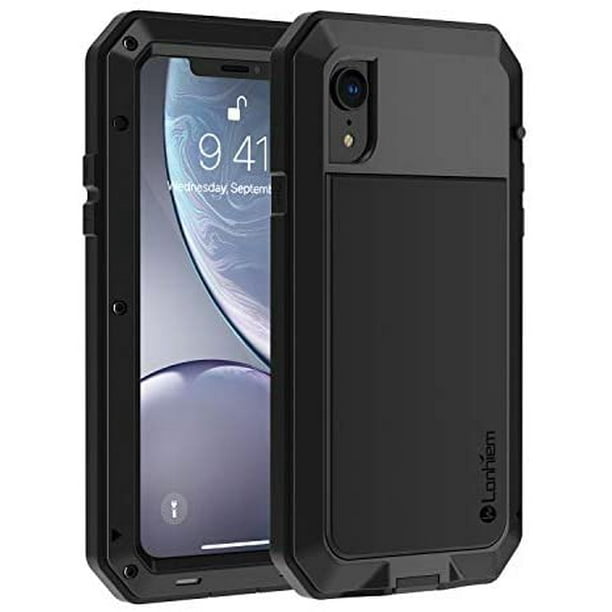 Lanhiem iPhone 11 Pro Max Metal Case, Heavy Duty Shockproof [Tough Armour]  Rugged Case with Built-in Glass Screen Protector, 360 Full Body Protective