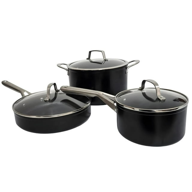 Juego de Bateria Ninja NeverStick 6 Piezas Antiadherente | Batería De Cocina Apta Para Inducción y Horno (Reacondicionado)