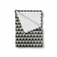 thumbnail image 2 of Abstract Soft Flannel Fleece Throw Blanket, Repeating Stripes with Curved Line Motifs Modern Art Style Tile Design, Cozy Plush for Indoor and Outdoor Use, 50" x 70", Beige Charcoal Grey, by Ambesonne, 2 of 6