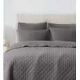 thumbnail image 3 of Cannon Oversized 100% Cotton Percale Quilt Set Grey Cotton 3-Piece Full/Queen Quilt Set, solid color themed, for Men and Women, OEKO-TEX Certified Confidence, 3 of 7