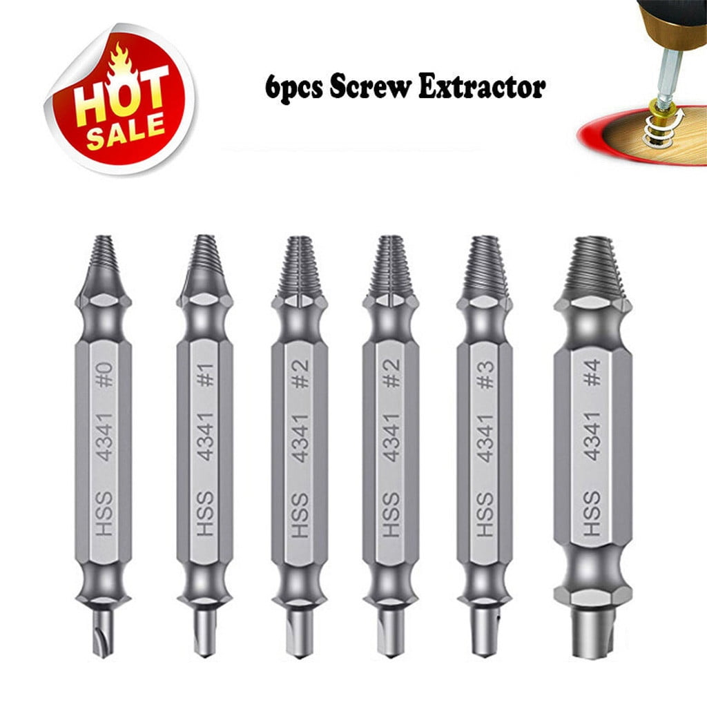 6× HSS Damaged Screw Extractor Speed Out Drill Bits Tool Broken Bolt Remover New 