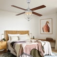 thumbnail image 4 of 48" Industrial Ceiling Fan with Remote Control 6 Speed 4 Reversible Blades Downrod Fan Bulbs Not Included, 4 of 12