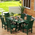thumbnail image 2 of WestinTrends Malibu Outdoor Patio Dining Set for 6, All Weather Poly Lumber Patio Furniture Set, 71" Farmhouse Dining Table Set with Umbrella Hole and 6 Patio Chairs, Dark Green, 2 of 7