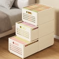 thumbnail image 2 of WYBXZ Retractable Plastic Drawer Storage, Folding Closet Organizers Storage Box, Stackable Storage Bins, for Wardrobe Cupboard Bathroom, Organization and Storage，Beige, 2 of 9