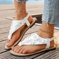 thumbnail image 2 of Xijirk Sandals for Women Lightweight Design with Floral Toe Post Casual Comfort Shoes for Everyday Wear and Casual Walking,White,9, 2 of 9