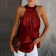 thumbnail image 2 of USSUMA Womens Plus Savings Tops and T-Shirts - Halter Blouse for Women, Tops for Women Sexy Casual Elegant Summer Sleeveless Shirts Tank Top Loose Blouses Tunic Tops 2022 Beach, 2 of 5