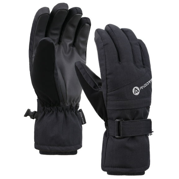 Women Waterproof Thinsulate Ski Snowboard Gloves Winter Warm Gloves,Black,M