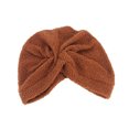 thumbnail image 2 of Dyfzdhu Women Warm Fluffy Winter Solid Hat Turban Brim Cap Pile Brown, 2 of 2