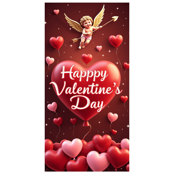 LUUFILx Valentine's Day Decoration Hanging Love Cupid Balloons Romantic Backdrop Banner Heart Party Celebrations Event Party Wedding Engagement