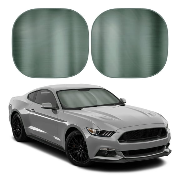 BDK 2PC Metallic Charcoal Gray Car Window Sun Shade Auto Shade, 31.75" x 28.75"