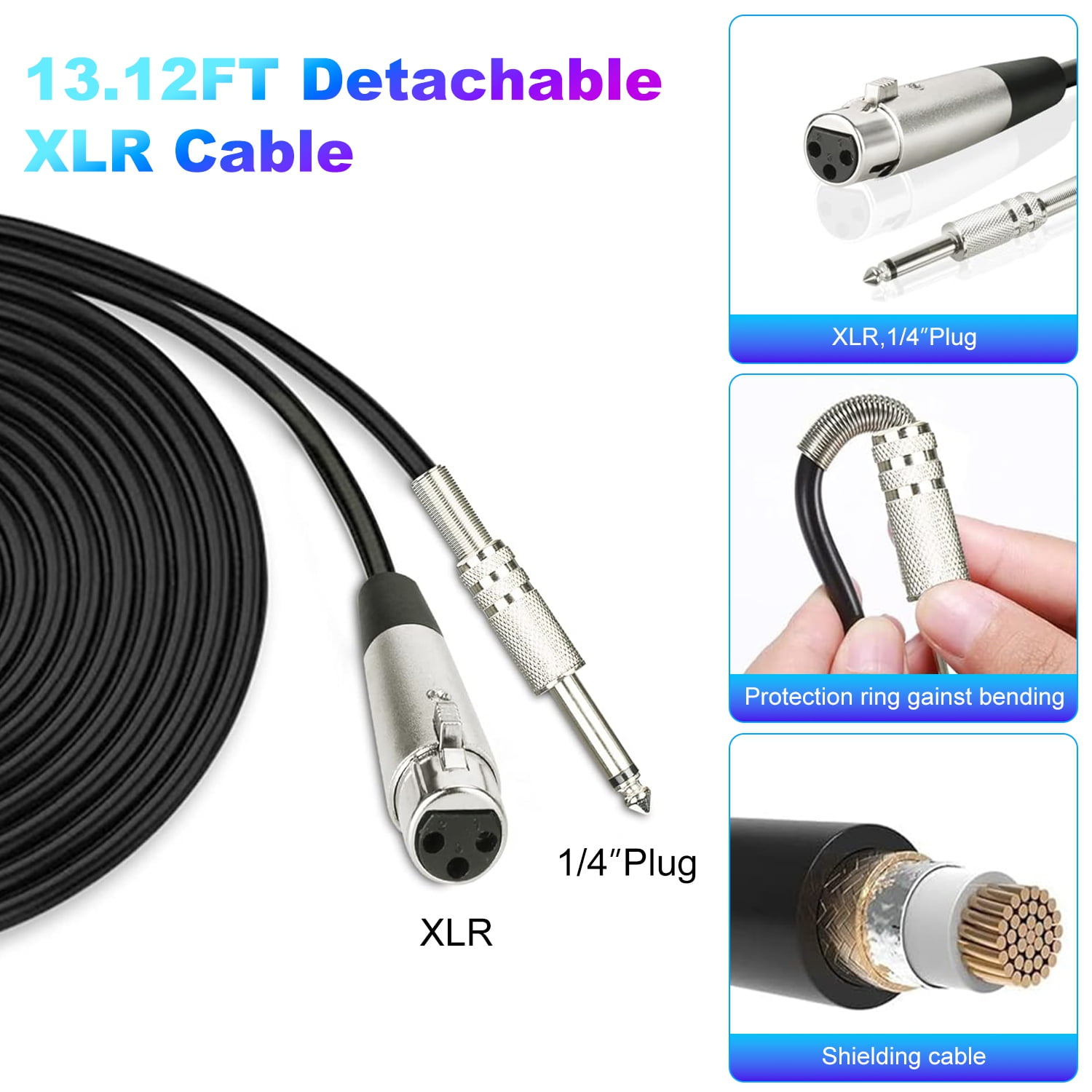 Imountek Professional Handheld Dynamic Microphone, Wired XLR Microphone with On/Off Switch 13ft Detachable XLR Cable for Karaoke, Vocals, Podcasting, Live Performance