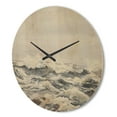thumbnail image 3 of Designart 'Grey Sea Waves' Nautical & Coastal Wood Wall Clock, 3 of 5