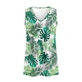 thumbnail image 4 of Jeiento Tropical Green Leaf Tank Tops for Women Summer Hawaiian Shirts Beach Vacation Outfit V Neck Pleated Tunic Tops Soft Breathable Vest Summer Clothing,XL, 4 of 7