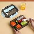 thumbnail image 3 of Ludlz 1100/1500ML Lunch Box with Fork Spoon 2/3 Compartments Portable Food Grade Dishwasher Microwave Freezer Oven Safe Airtight Students Kitchen Bento Food Container, 3 of 8