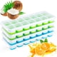 thumbnail image 1 of JUEGO DE 2 CONTENEDORES DE ESMALTE Con tapa, Silicona de fácil liberación, Certificado LFGB, Sin BPA, Azul/Verde, 56 moldes para cubitos de hielo, Whisky, cóctel, helado, congelador, bebidas, 1 of 4