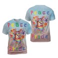 thumbnail image 3 of Peace Love Pride Abyssinian with Rainbow Sunglasses LGBT LGBTQ+ All Over Print 3D Shirt Unisex Merch Cat Lover Kitten Owner Gifts - 01004, 3 of 6