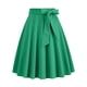 thumbnail image 1 of Karight Womens Midi Skirt Swing A-line Vintage Casual Elastic Wide Waist Flared Skirt with Belt, 1 of 5