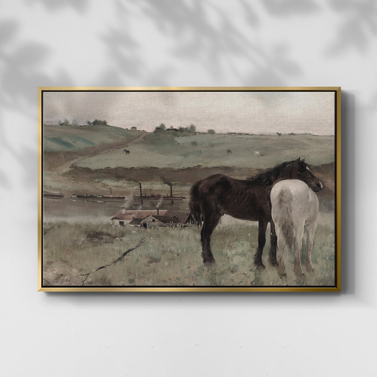 Vintage Animal Print-XV By Wexford Home Framed in Gold Wood Gallery Wrapped Canvas 25 in. x 37 in.