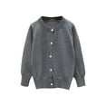 thumbnail image 2 of ATOGUTA Girls Cardigan for Dress Long Sleeve Cardigan Kids Casual Button Front Sweater Cropped Jacket Cover Up Tops Gray, Size 2T-10, 2 of 3