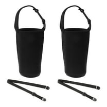 Uxcell 30oz Tumbler Carrier Holders with Shoulder Strap, 2 Pack Neoprene Coffee Mug Water Bottle Sleeve, Black