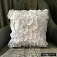 thumbnail image 4 of Pillow Cover, White Pillow Cases, Vintage Ruffles Shabby Chic Pillow Cases, 18x18 inch (45x45 cm) Throw Pillow Covers, Square Satin Throw Pillows Cover, Solid - Vintage Whites, 4 of 9