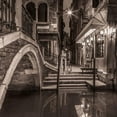 thumbnail image 3 of Frank, Assaf 20x20 Black Modern Framed Museum Art Print Titled - Night shot of cafe by narrow canal-Venice-Italy, 3 of 5