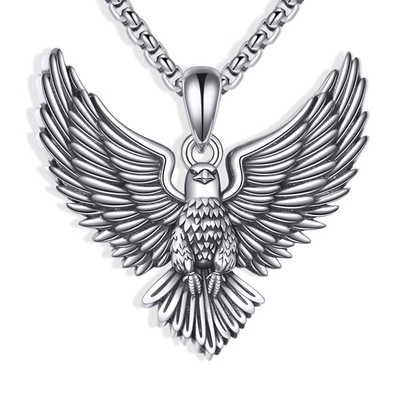 Eagle Necklace 925 Sterling Silver Hawk Pendant Necklace Animal Jewelry Gifts for Women Men