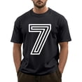 thumbnail image 3 of LWavelet Layered Line Number 16 Men's T-Shirt Ideal for Casual Outings and Everyday Style Black M, 3 of 3