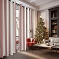 thumbnail image 3 of DriftAway Chris Vertical Striped Pattern Linen Blend Lined Thermal Insulated Blackout and Room Darkening Grommet Linen Curtains for Farmhouse Printed 2 Panels, 52" x 84", Red, 3 of 9