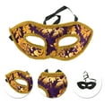 thumbnail image 3 of Unique Bargains 1 Pc Jazz Cloth-Wrapped Flat Head Half Face Party Mask for Masquerade Party Purple, 3 of 5