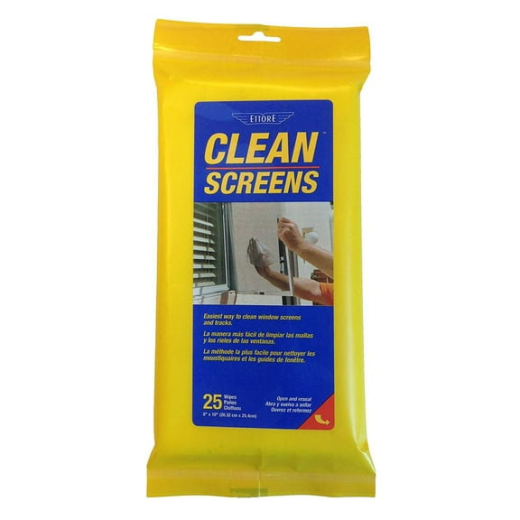 Ettore Clean Screens, 25 Wipes Per Pack