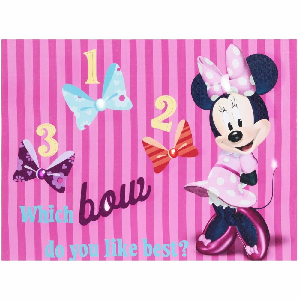 Disney Minnie Mouse BowTique Light Up Canvas LED Wall Art