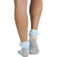 thumbnail image 2 of ToBeInStyle Womens Fancy Round Net Pattern Anklet Fashion Socks w/ Elegant Ruffle Trim - Baby Blue - One Size, 2 of 6