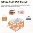 thumbnail image 6 of Yayeee Collapsible Cube Storage Bin with Lid Fabric Closet Decorative Basket with Handles, Purple Retro Rainbow, 6 of 7