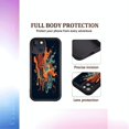 thumbnail image 3 of iPhone 15 Case - Lightweight Yellowing Resistant with Vibrant Abstract Swirling Pattern in Orange Blue & Red on Dark Background, 3 of 6