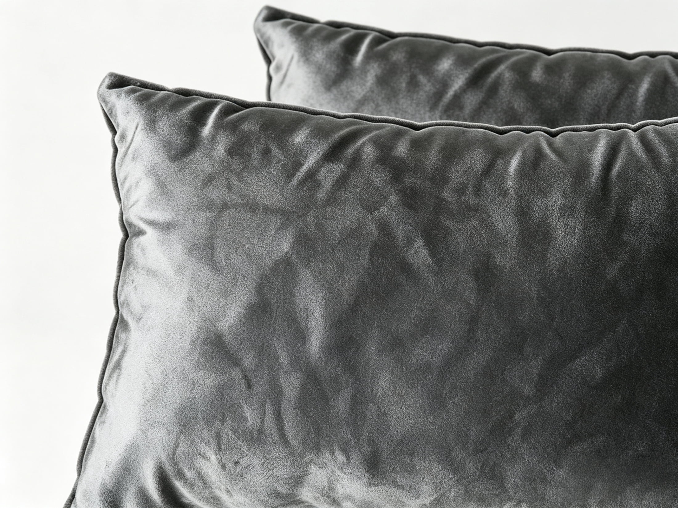 Vinform Throw Pillow Cusion for Couch 2 Pack, 19x11, Soft Velvet Square Decorative, Dark Gray, (Includes Pillow Core and Pillowcase)