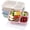 4 Pack(light colour), variant on buluker 4 Pack Bento Lunch Box Set 3 Compartment Food Storage Containers Wheat Straw Meal Prep Lunch Box Plastic Food Storage Containers, Microwave and Dishwasher Safe (light colour)
