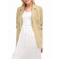 thumbnail image 2 of Veste de Travail Décontractée pour Femmes, Légère, à Col à Revers, Manches Trois-Quarts, Plissée, Entièrement Doublée, avec Poches, Kaki, TTTG, 2 of 9