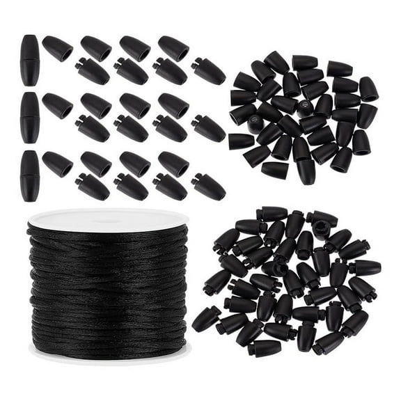 Lanyard Breakaway Buckle, 24mm Black Bead Connector Closure Buckle for DIY Necklace Bracelet Jewel