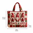 thumbnail image 3 of Christmas Quilted Tote Bag, Stitched Quilt Craft Holiday Tote, Durable Polyester Shopping Bag, Thoughtful Holiday Gift Option For Family And Friends, 1Pcs,Gnome, 3 of 5