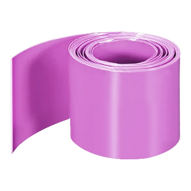 Unique Bargains PVC Heat Shrink Tubes 43mm Flat Width Wrap for Single 26650 2 Meter Pink